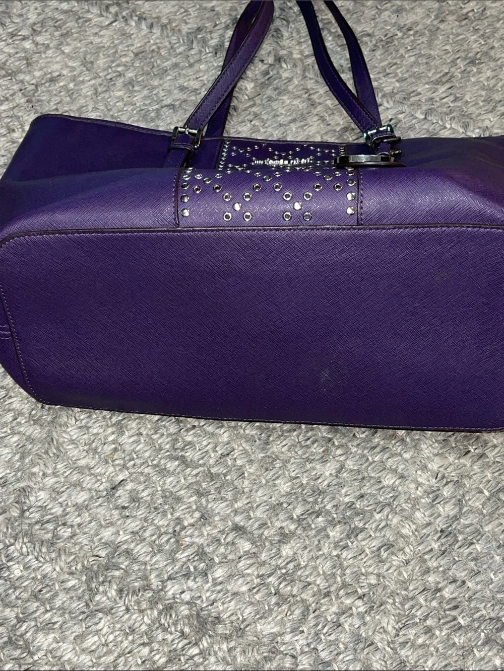 Michael Kors Purple Studded Tote - Picture 3 of 9